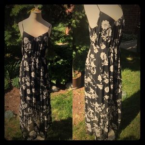 Black and white chiffon dress